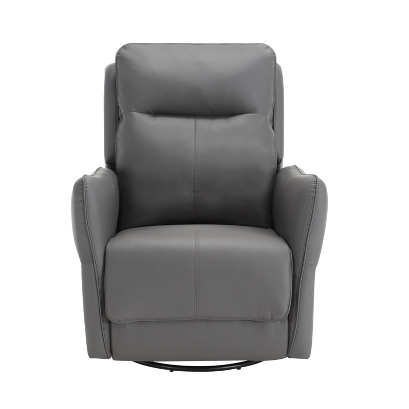 270° Swivel Power Recliner Nursery Rocker Glider Chairs,PU Leather, Gray