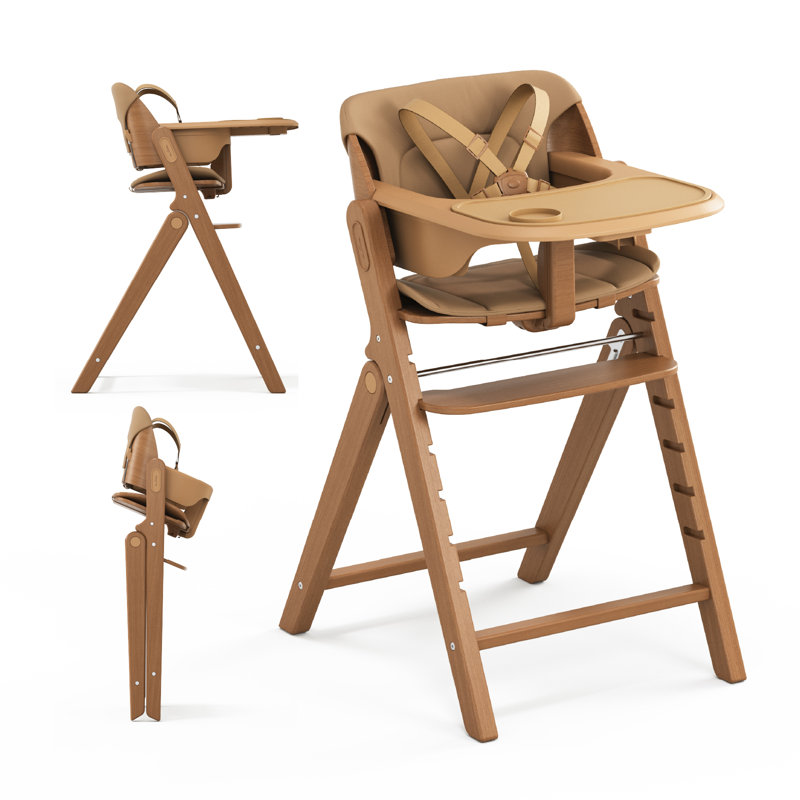 Convertible Baby Feeding Dining Chair With Removable Tray, Brown