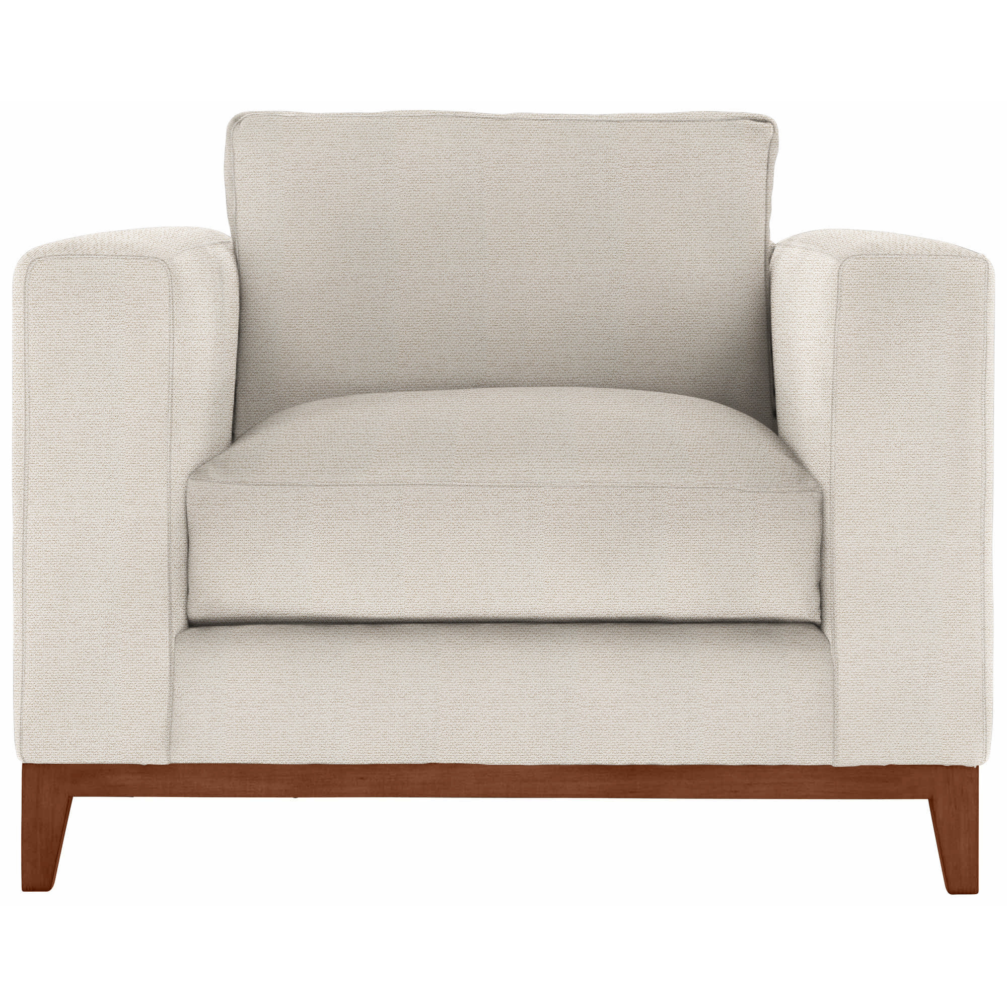 Noel 40" Wide Armchair, Cream Chenille 1345-002, Tobacco Distressed