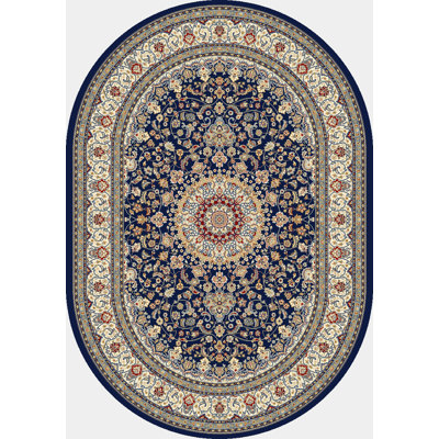 Tapis bleu/ivoire Attell
