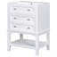 Meuble-lavabo 24 po avec lavabo, armoire de rangement avec tiroir et tablette ouverte, cadre en bois massif