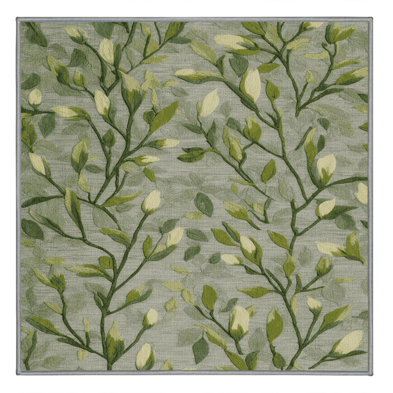 Machine Washable Nature Brown Area Rug, Square 4'
