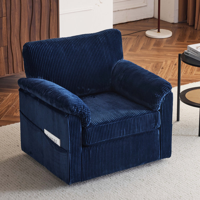 Comfortable Oversized Armchair with Premium Cushioning for Various Rooms, Blue