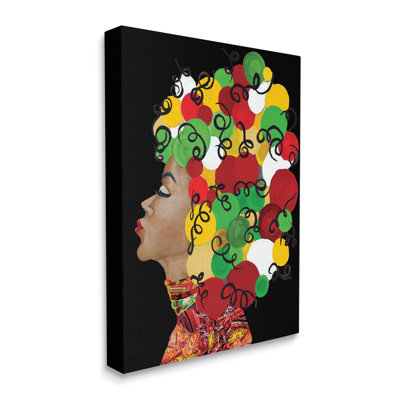 Femme qui chante avec une coiffure abstraite - Peinture