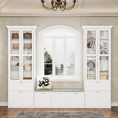 Display Cabinet With Comfortable Bench by Lark Manor