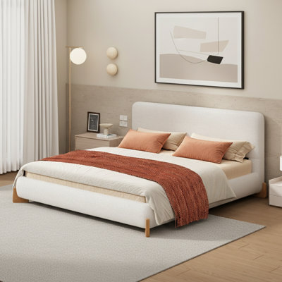 Élégant lit rembourré Boucle, une pièce maîtresse de chambre luxueuse et confortable