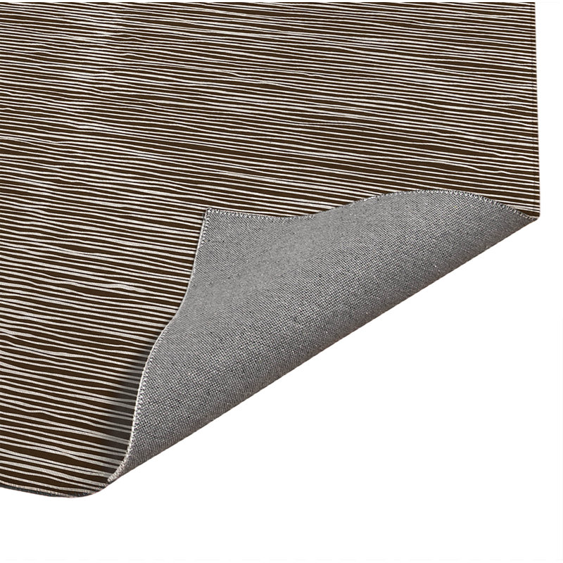 Tapis de cuisine à profil bas Tess, Rectangle 5' x 7', Rayé brun moka