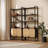 Natural Rattan Cabinet Door Storage Bookshelf, Dual-Function Open Display And Closed Storage For Modern Living Spaces