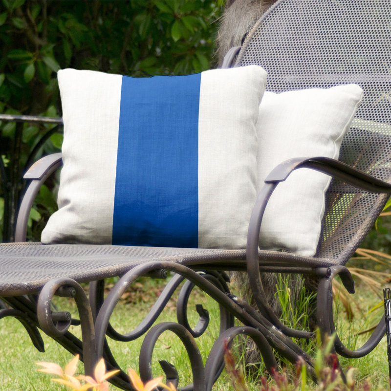Clemson Indoor/Outdoor Throw Pillow, 20" H x 20" W, Dark Blue/White Middle