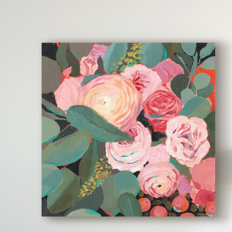 « eucalyptus bouquet ii », peinture sur toile tendue, H 14 po x l 14 po x P 2 po