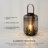 Black Bamboo Woven Cylindrical Lantern With Realistic White Led Candle | 16.3" Tall Boho Coastal Decor