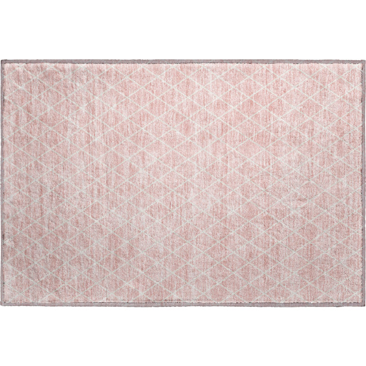 Premium Machine Washable Prisco Pink Rug