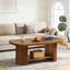 Table basse 45 po, table de bout moderne ovale à 2 niveaux avec rangement