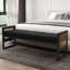 Banc rembourré 56,7 po avec accoudoirs décoratifs en rotin PE Boucle-615471328