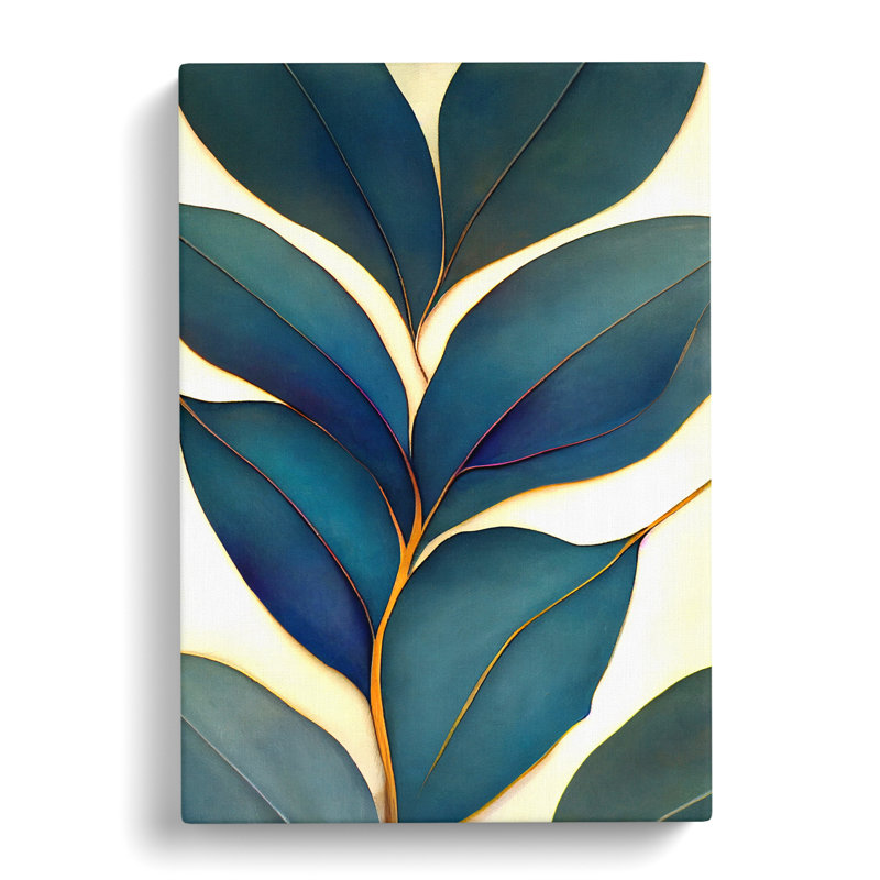 Marlinton Pretty Leaf - Wrapped Canvas Print, No frame, 50cm H x 35cm W x 3cm D