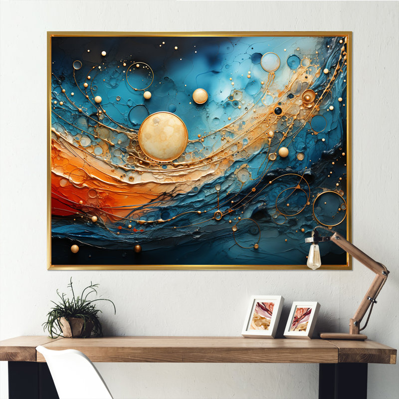 Impression sur toile Oldham - Zodiac_106471, H 16 po x l 32 po x P 1 po, Toile avec cadre flottant or