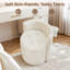 Tabouret de coiffeuse en simili lapin avec dossier et coussin douillet-2115345869