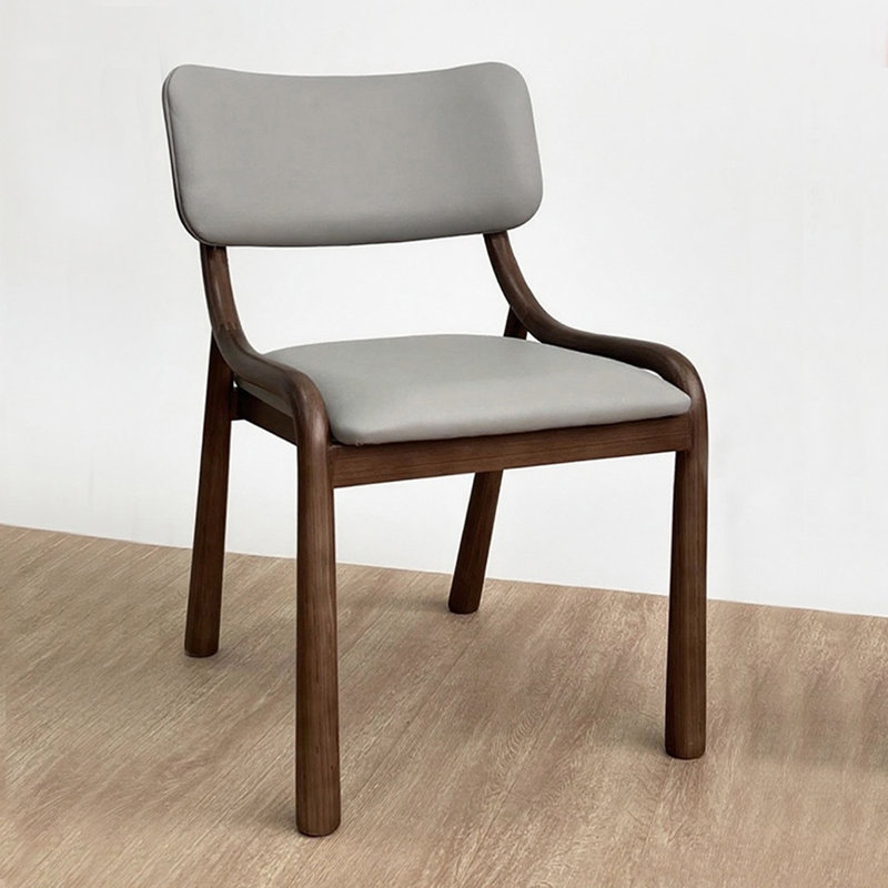 Chaise d'appoint à dossier à lattes grises (ensemble de 2)