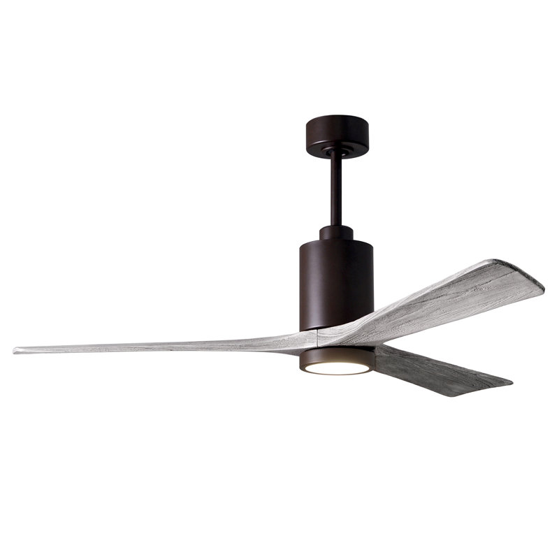Patricia LED Downrod Ceiling Fan, Textured Bronze, Barn Wood, 60"