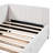 Upholstered Daybed With Twin Size Trundle In Beige Linen, No Box Spring, Space Management Linen Collapsible Trundle, Spring