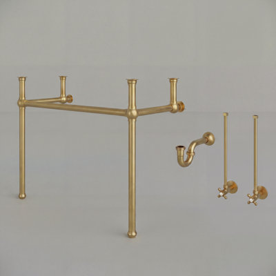 Copeland 37.4" Wall-Mounted Washstand Legs and P-Trap Kit, Satin Gold