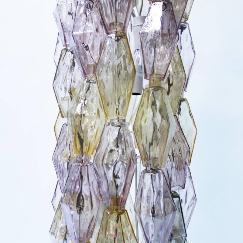 Lustre en acier inoxydable à 12 lumières Murana, Nickel poli, Couleurs mélangées, 8” Diameter x 46” Height