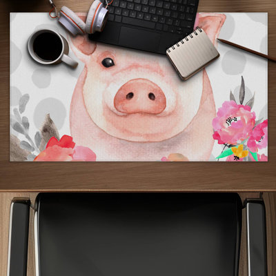 Pretty pig - 14.00"x24.25" Desk mat