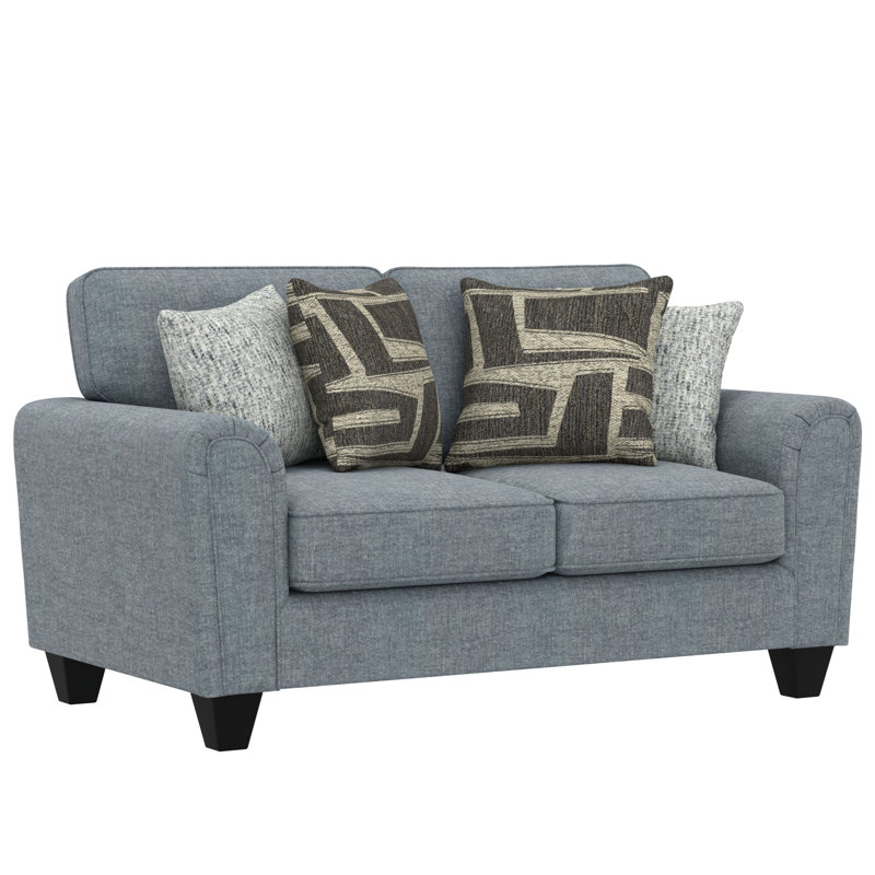 Soft Blue Upholstered Loveseat