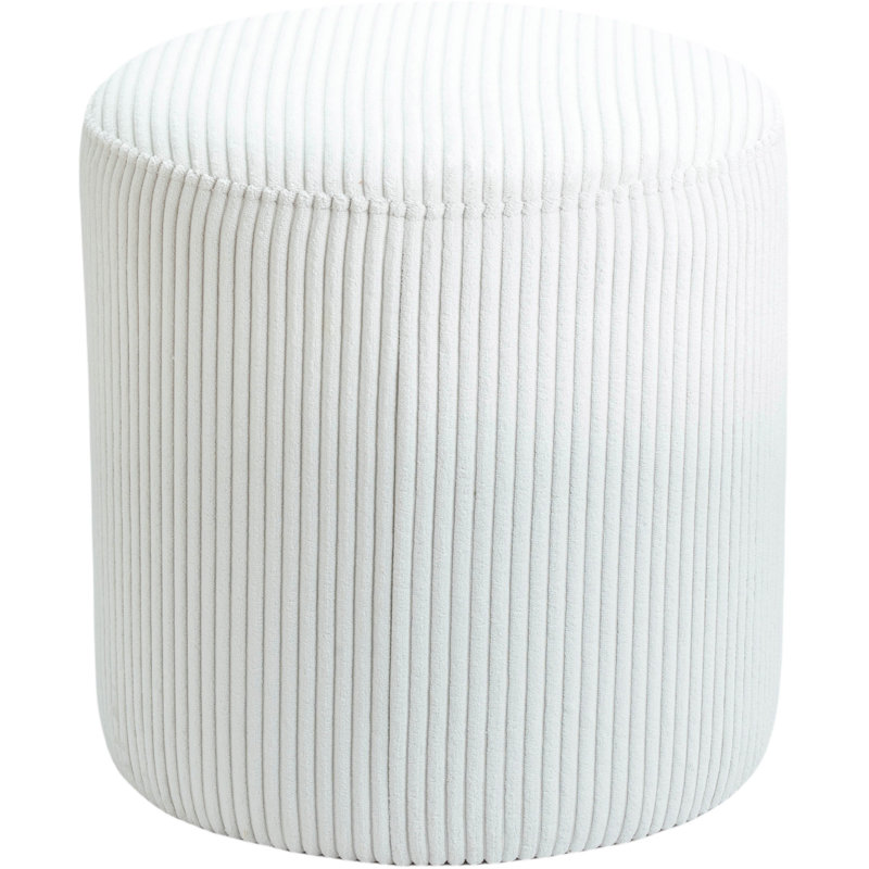 Roy Baber Upholstered Ottoman, Cream Microsuede Fabric