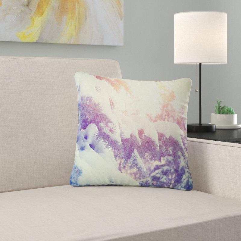 Coussin Winter Pine Trees, 16 po x 16 po, Coussin décoratif