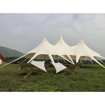 SAM&HAIBEI Waterproof Canvas Tarp 289 sq ft - Portable Outdoor Camping Awning for Family & Events