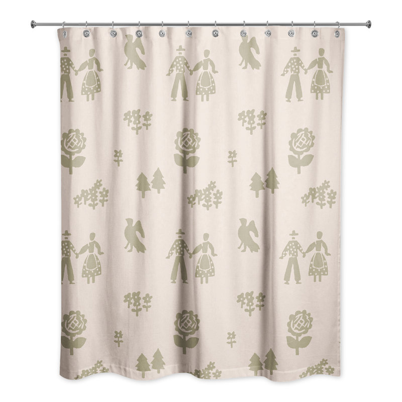 Haner Shower Curtain, Pink/Gray