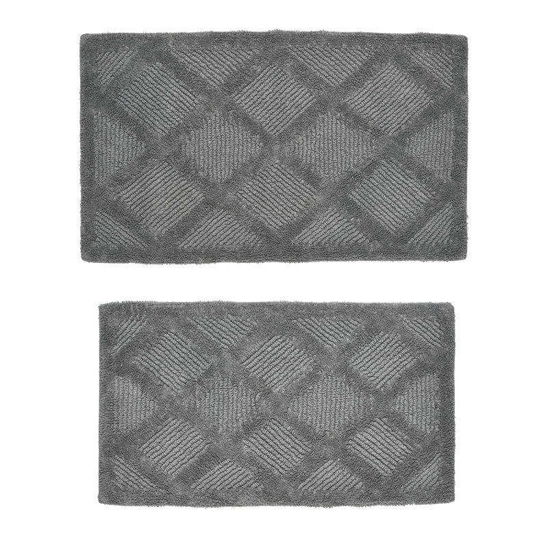 Gerlinda Cotton Blend Bath Rug, Dark Gray