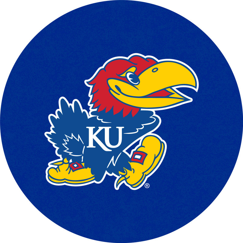 Round Metal Base Dining Table, University of Kansas, Black Wrinkle