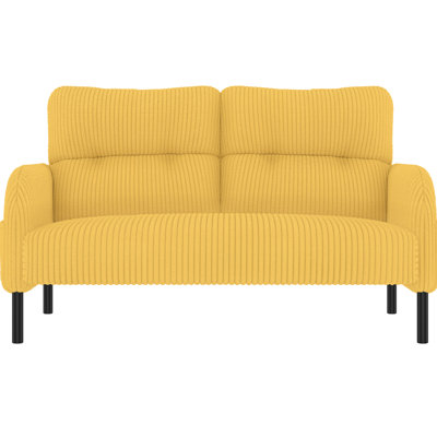 Velours côtelé double avec rembourrage en mousse souple, conception ergonomique, sacs de rangement latéraux, cadre, convient aux courbes de chambre à coucher, éponge à haute densité, structure, salle de conférence idéale, teinte jaune