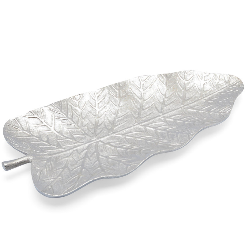 Petit plat à feuilles d'argent Frison 7415, H 6,25 po x L 13 po x H 1 po