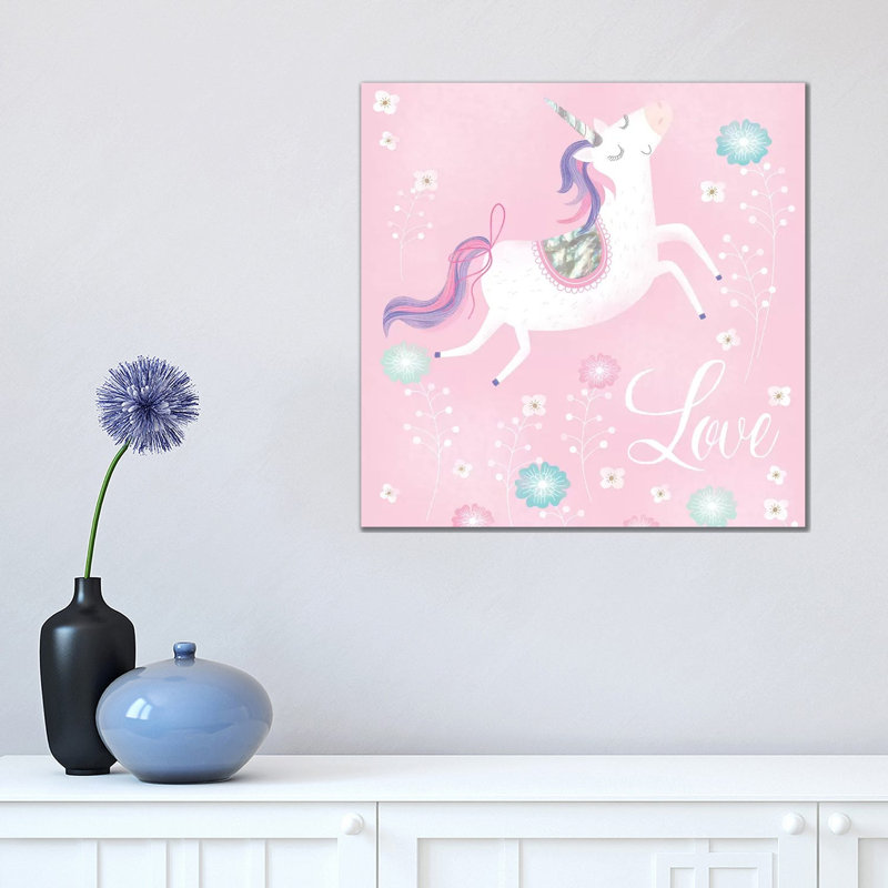 Love Unicorn by Sophie Hanton - Wrapped Canvas Print, 45.72 cm H x 45.72 cm W x 3.175 cm D