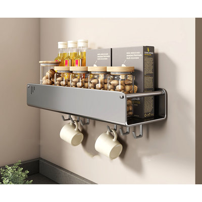 Multi-Functional Wall-Mounted Kitchen Spice Rack - Stainless Steel Storage Shelf For Condiments
