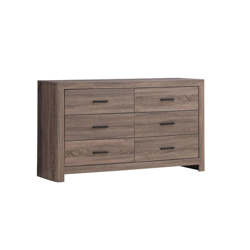 Commode double 6 tiroirs 58,5 "Elisabeth Elisabeth, Chêne baril