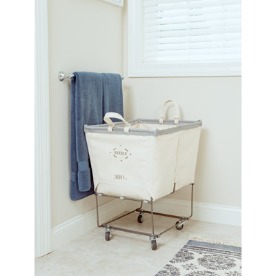 Canvas Rolling Laundry Basket with Handles