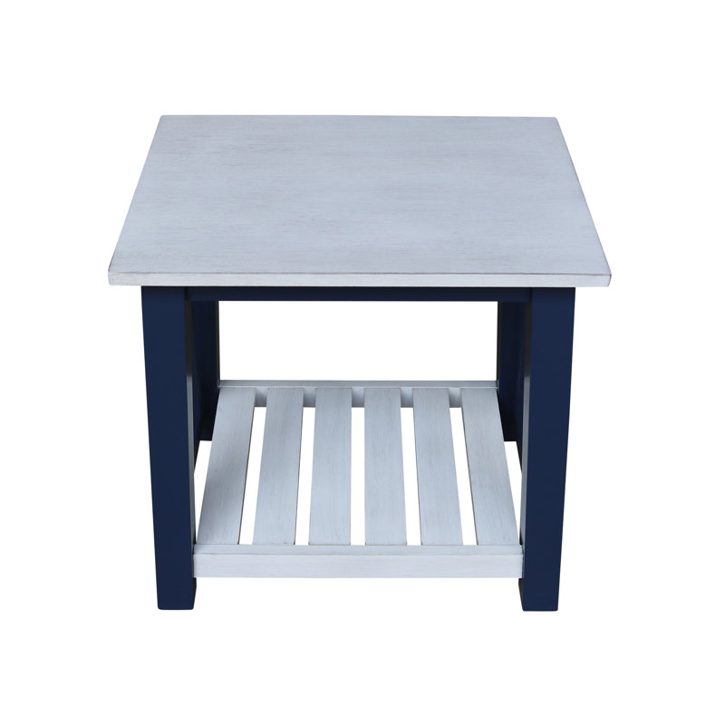 Table de bout Surrey, Dessus de craie antique / base bleue