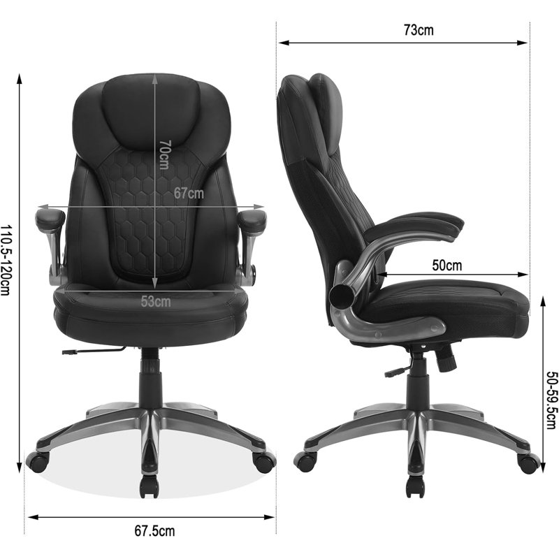 Dakota Fields Brennden Executive Chair with Headrest, Black