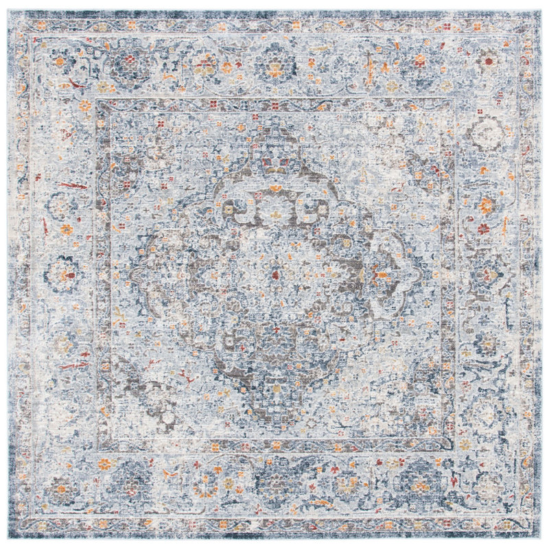 Tapis oriental gris, Carré 6 pi 7 po