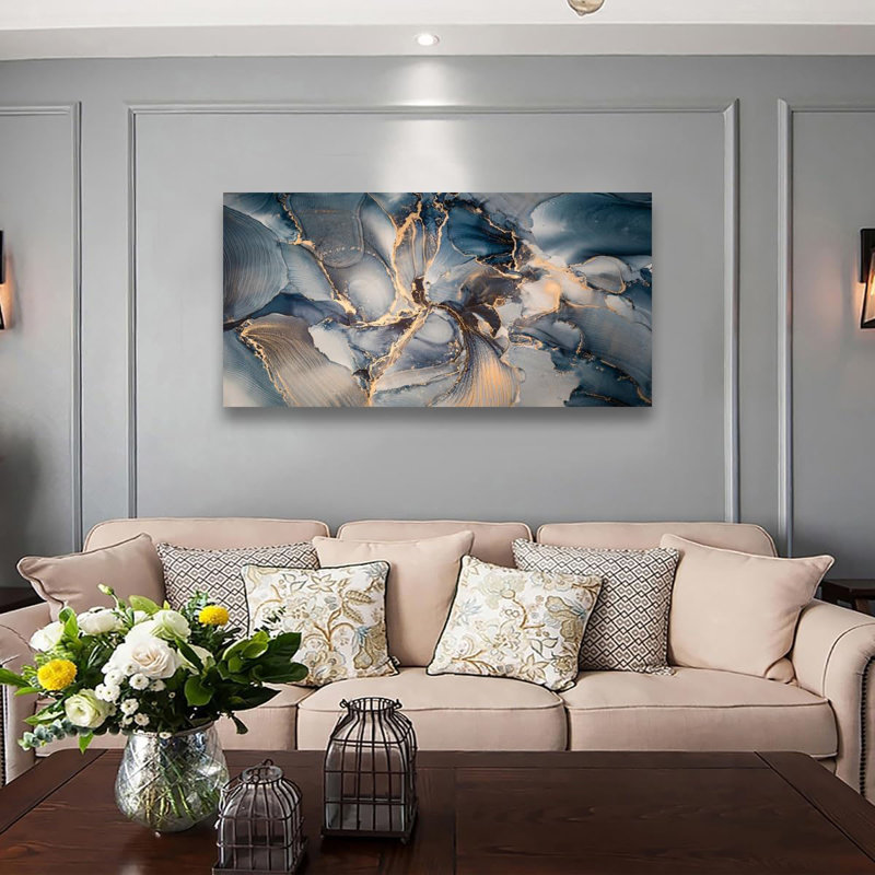 Color Block Abstract Marble Grain Pictures Canvas Wall Art For Living Room Bedroom Wall Decor,Smart Line Wall Art Print Paitnings For Home Decor,Morden Artwork Full Of Imagination Line Drawing Canvas