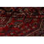 Tapis unique en laine noué à la main style Shiraz des années 1940 de 5 pi 6 po x 8 pi 3 po rouge nokta