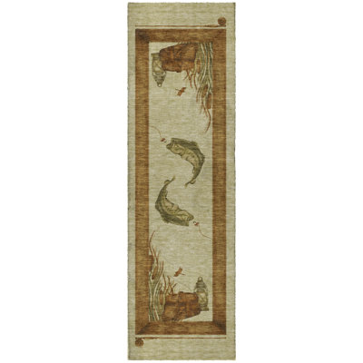 Premium Machine Washable Dream Shag ADS145 Fish Rug