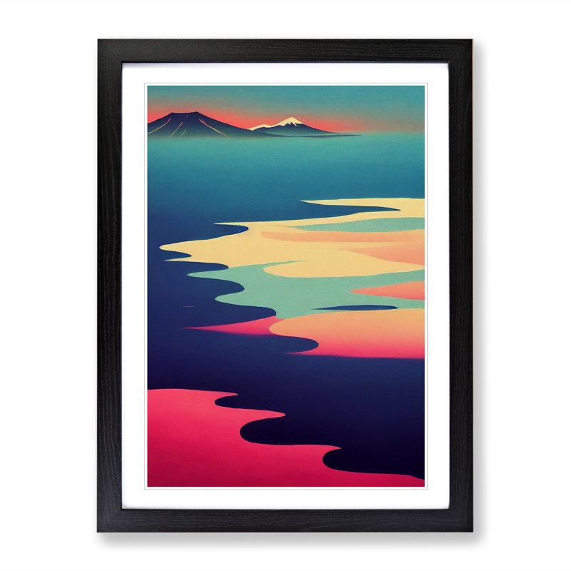 Waltman Japanese Sunset - Picture Frame Print, 46" H x 34" W, Beige