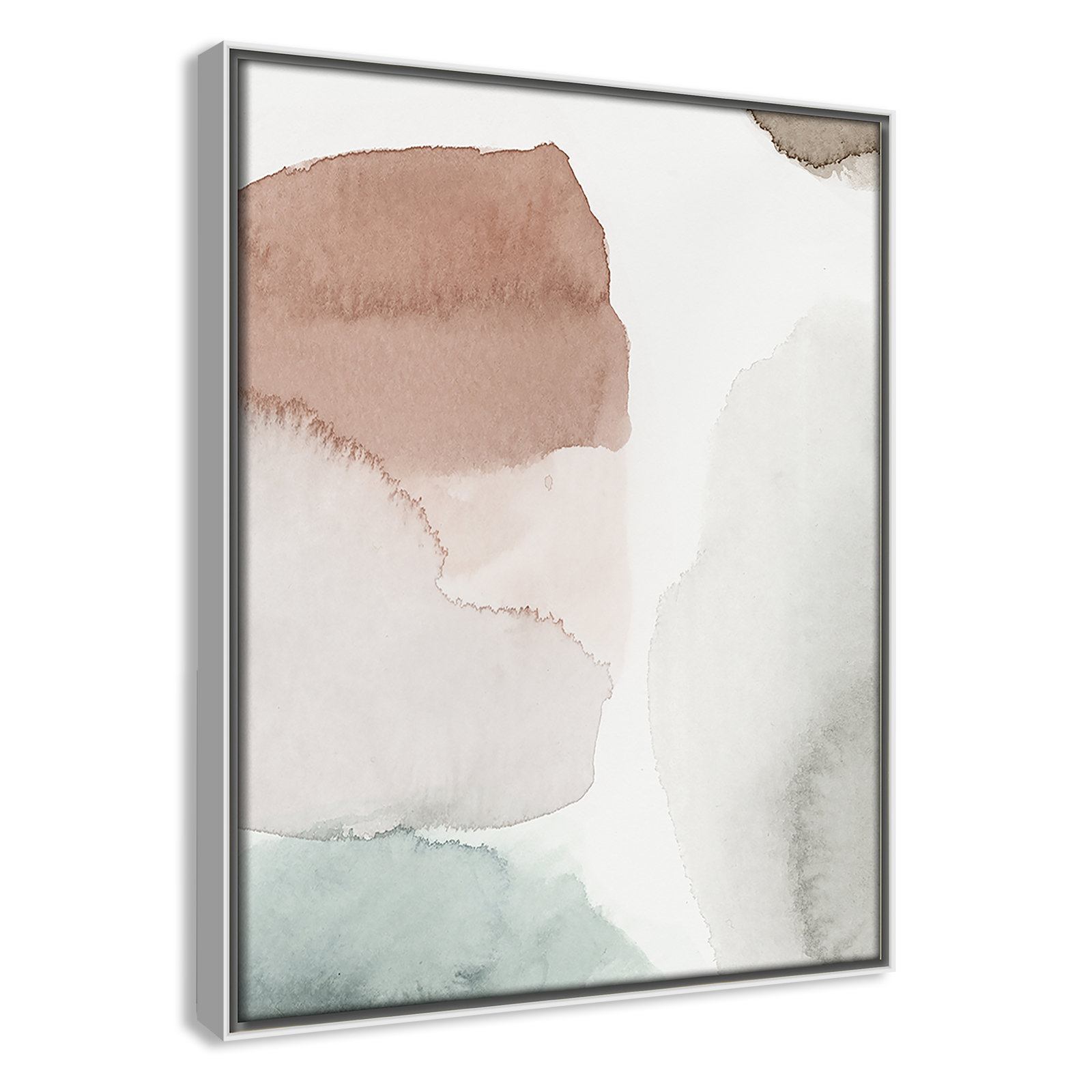 Weslyn "Hopeful II" Painting, White Framed, 15.5" H x 12.5" W x 2" D