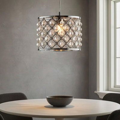 18cm H Acrylic Drum Lamp Shade ( Uno ) in Clear