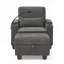 Canapé inclinable simple avec dossier réglable manuellement, port de charge USB sur le côté de l'accoudoir et repose-pieds de rangement assorti-619314024